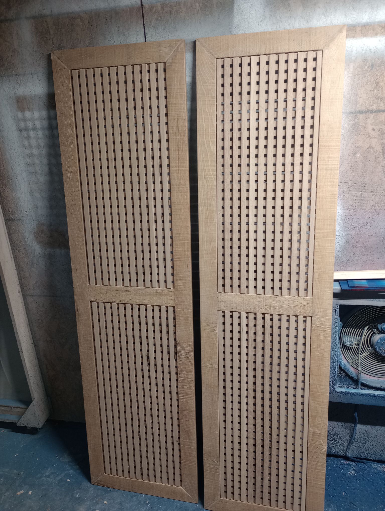 Oak lattice doors