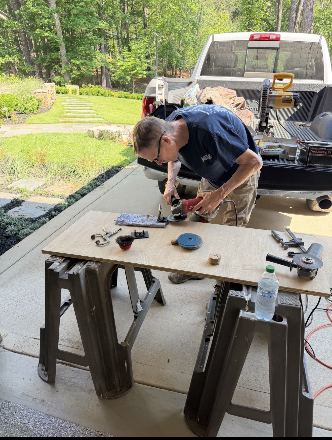 Larry Benschoter working on-site