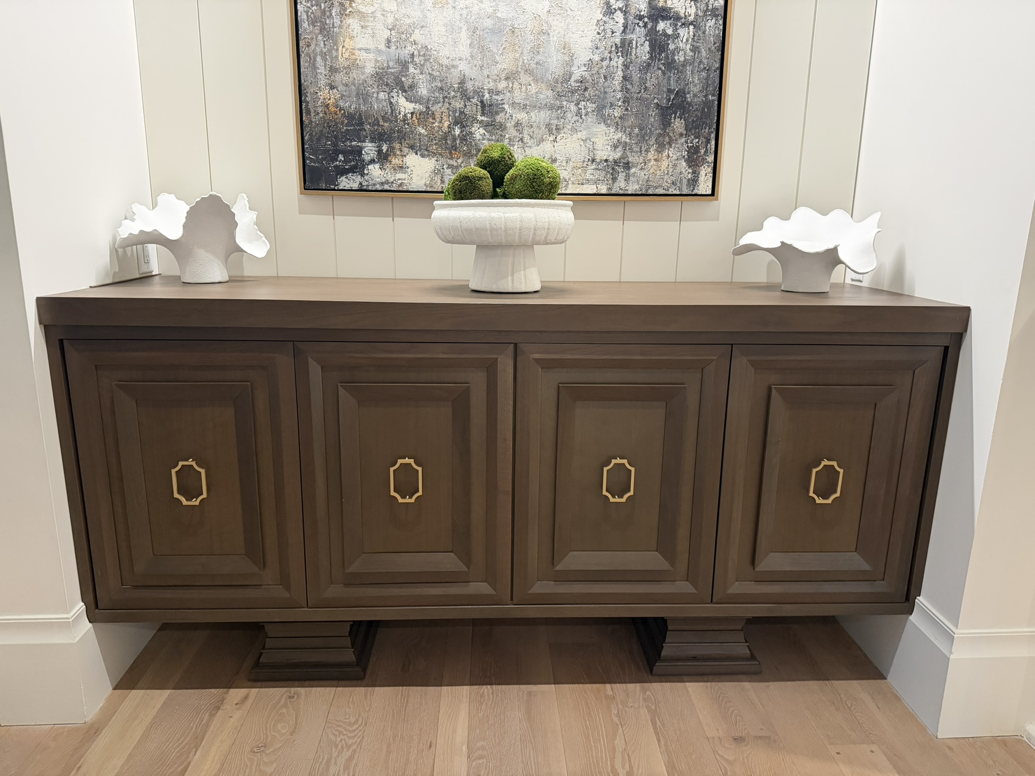 Custom credenza with ornate doors